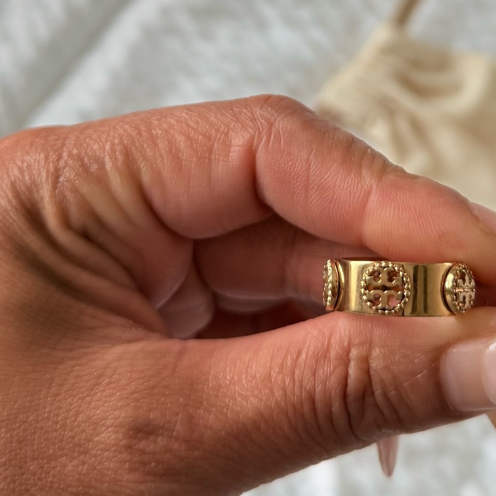 Tory Burch Miller Logo Ring - Size 6